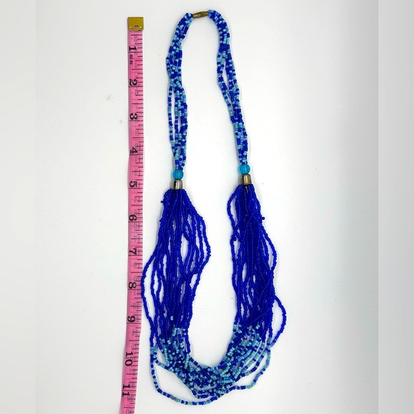 💵Beautiful Blue Multi-strand Necklace - Picture 1 of 4